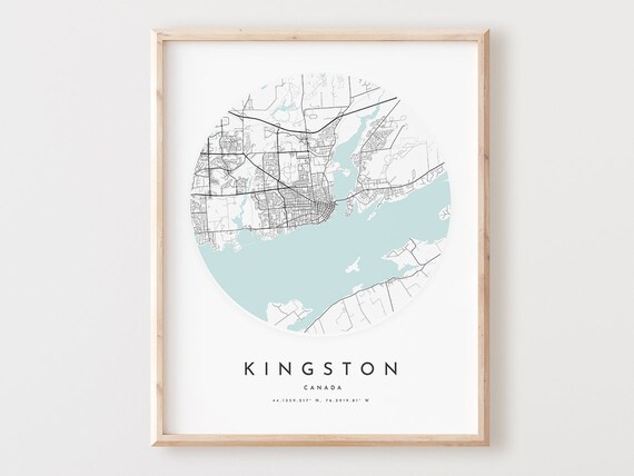 Kingston Map Print City Street Wall Art