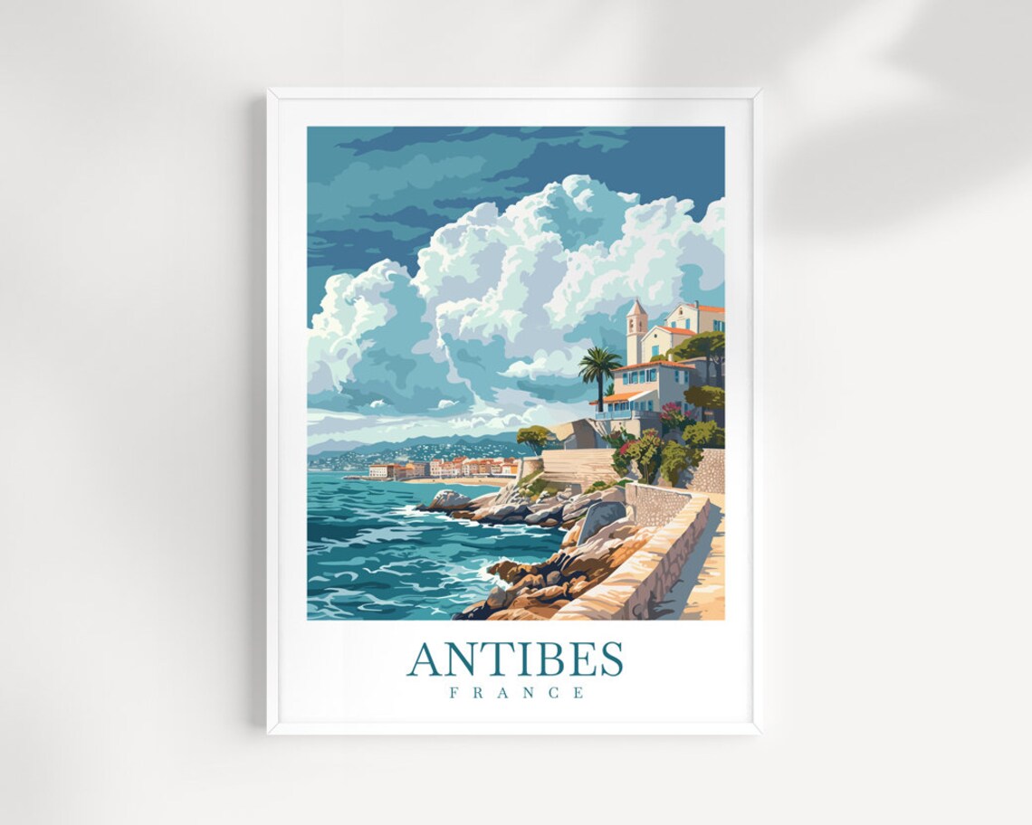 Antibes France Riviera Old Town Coastal Ramparts View Poster