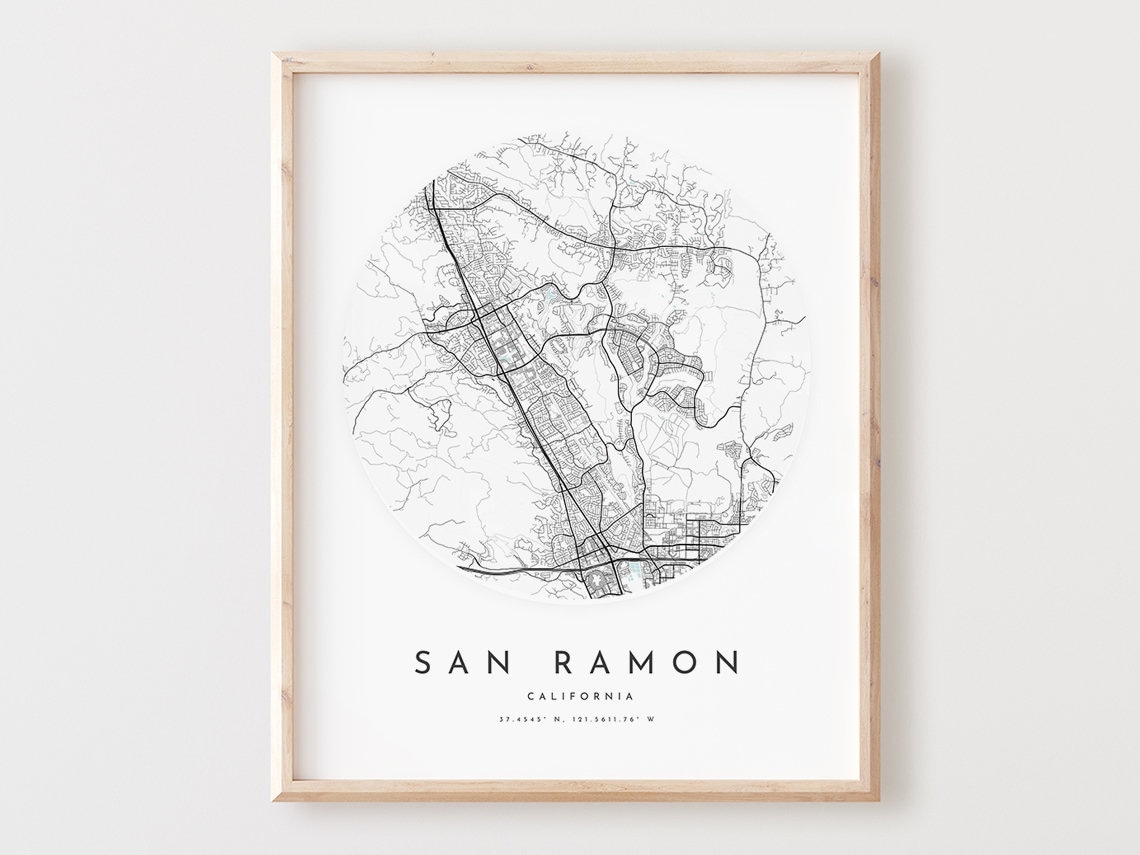 San Ramon Map Print City Street Art