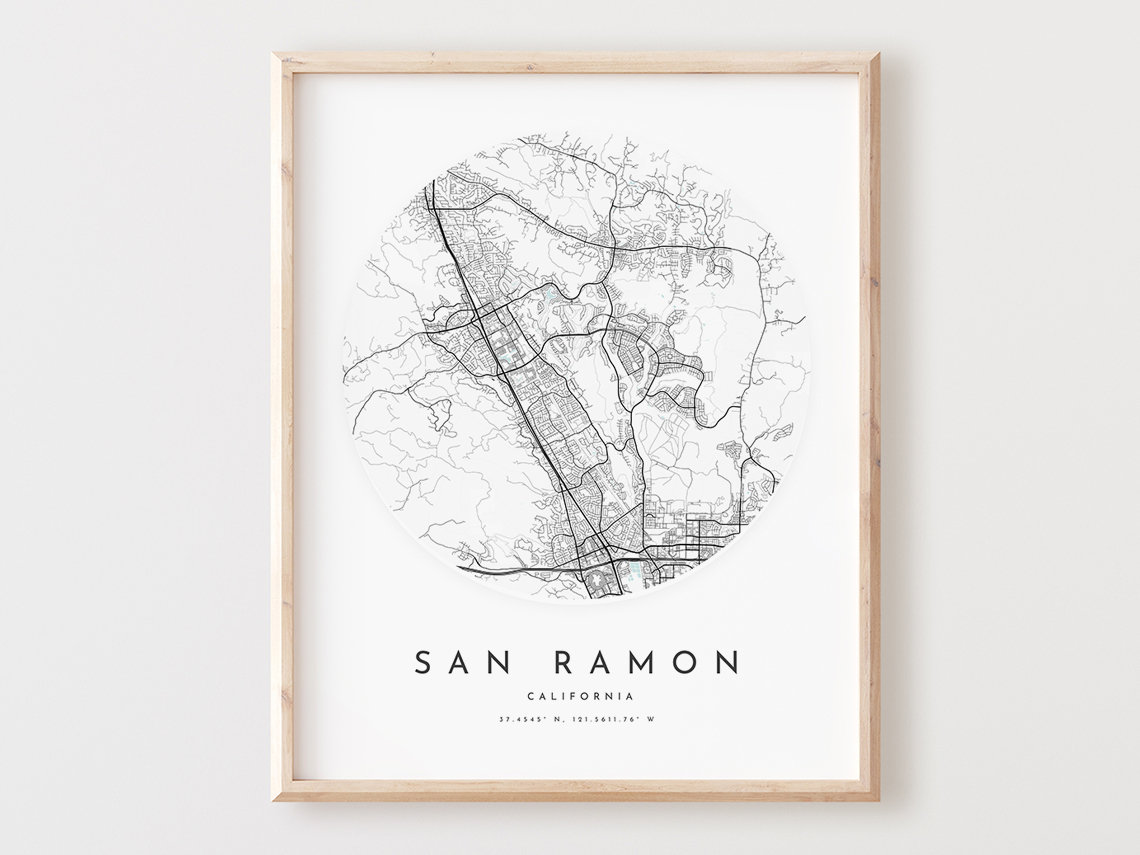 San Ramon Map Print City Street Art