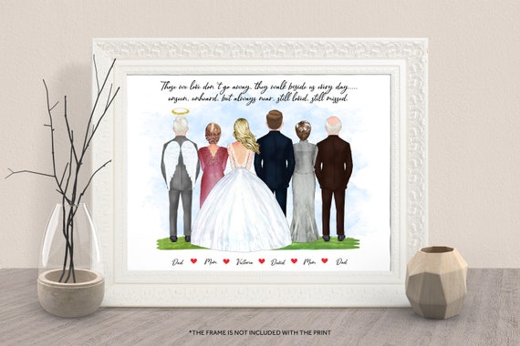 Wedding Day Angel Parents Memorial Bride Portrait Keepsake Print
