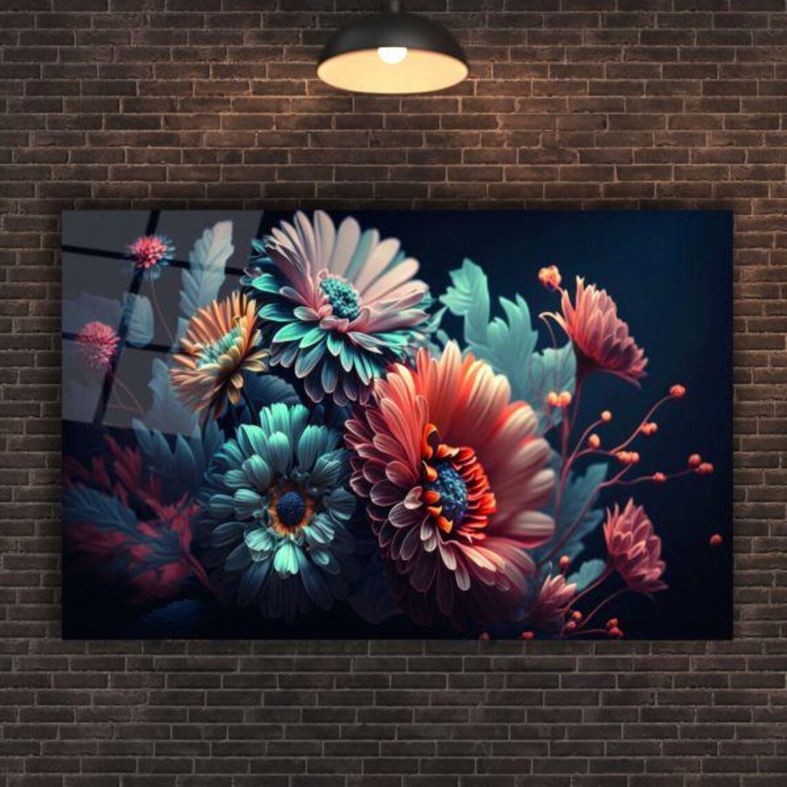 Enchanted Blossom Bouquet Romantic Vibrant Floral Dark Moody Poster - Image 2