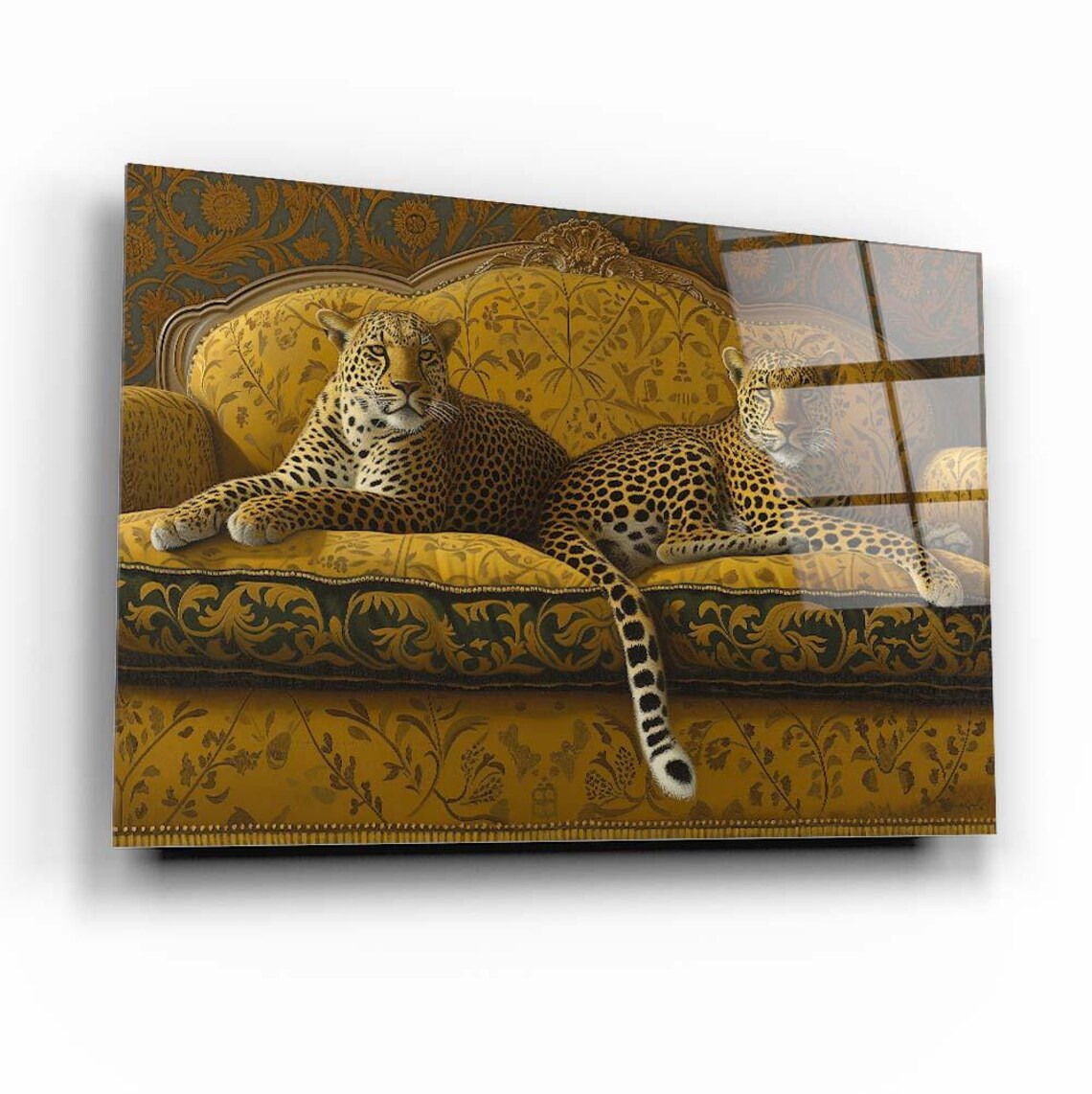 Luxury Cheetah Wall Art Tempered Glass Print Elegant Animal Wall Decor Modern Glass Wall Art For Living Room And Office - Image 3