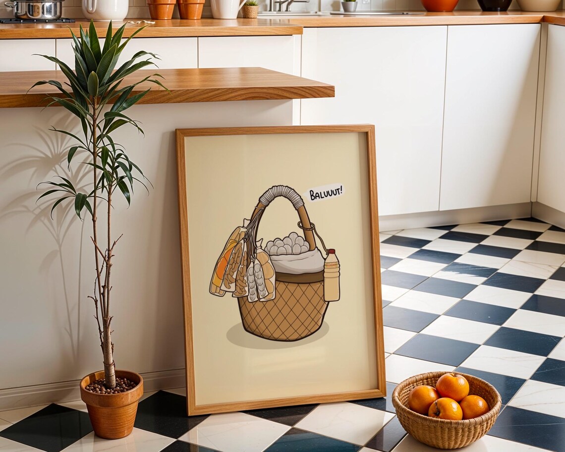 Baluut Filipino Street Food Basket Colorful Kitchen Decor Wall Art