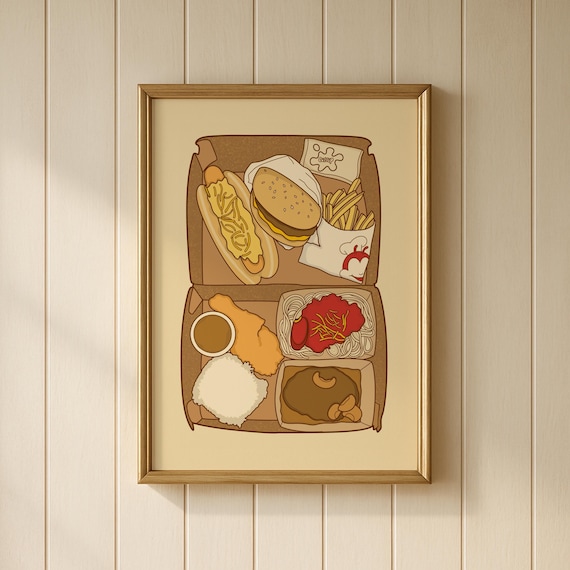 Jollibee Meal Art Print Satin Poster Filipino Kitchen Decor Wall Home For Friend Gift
