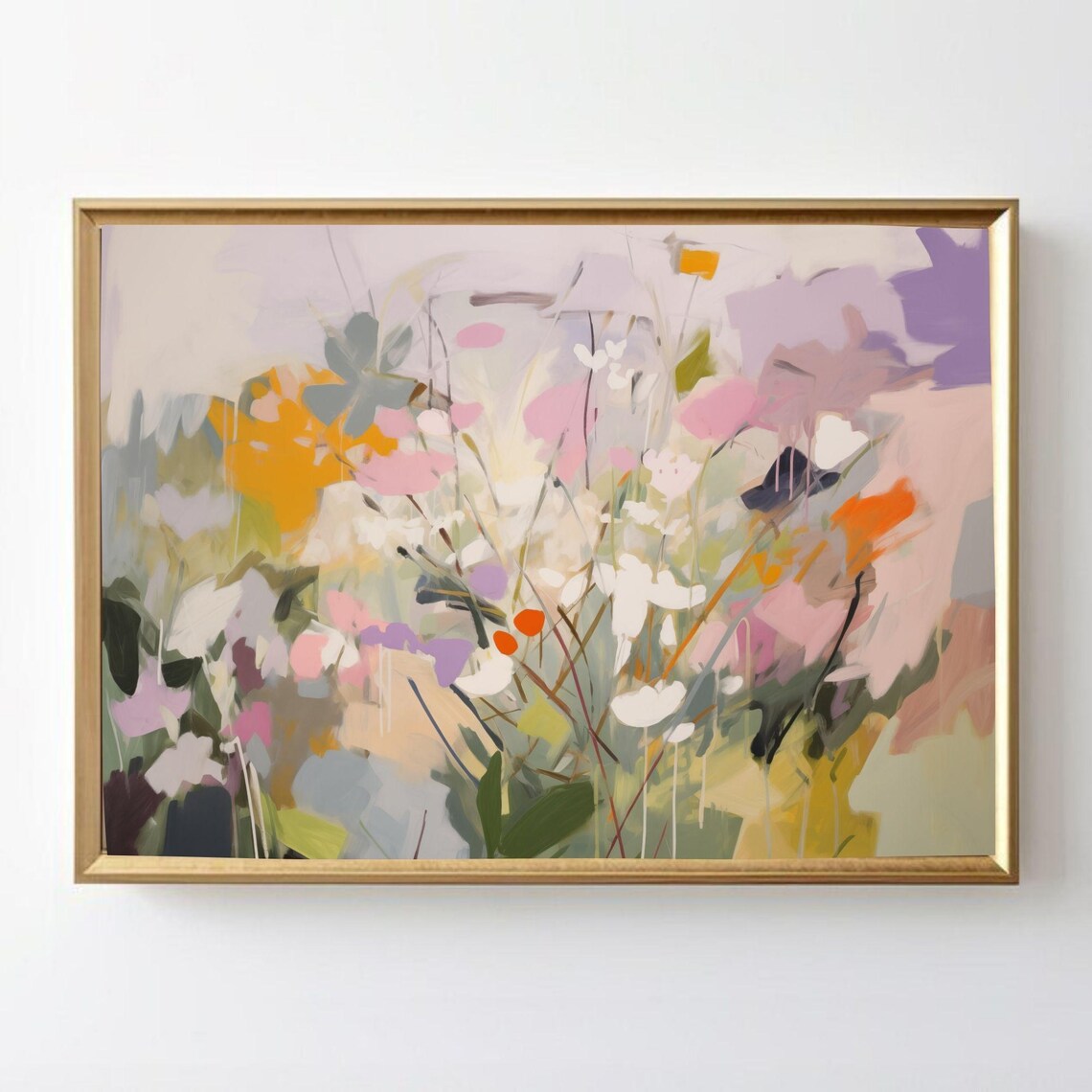 Colorful Abstract Wildflower Garden Painting Pastel Floral Poster - Image 2