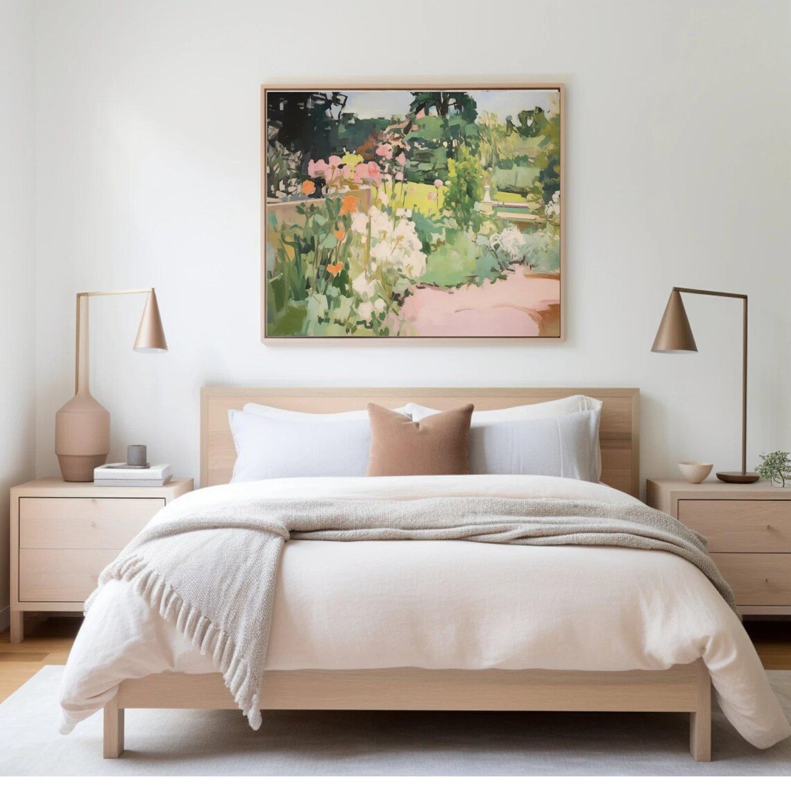 Lush Summer Flower Garden Impressionist Painting Floral Art Poster - Image 2
