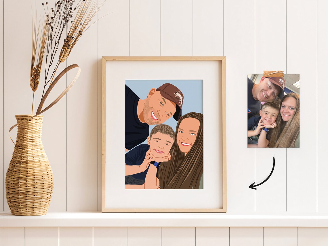 Custom Faceless Family Memorial Portrait Art Print - Image 3