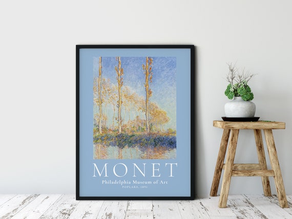 Claude Monet Poplars 1891, Impressionism Art Print