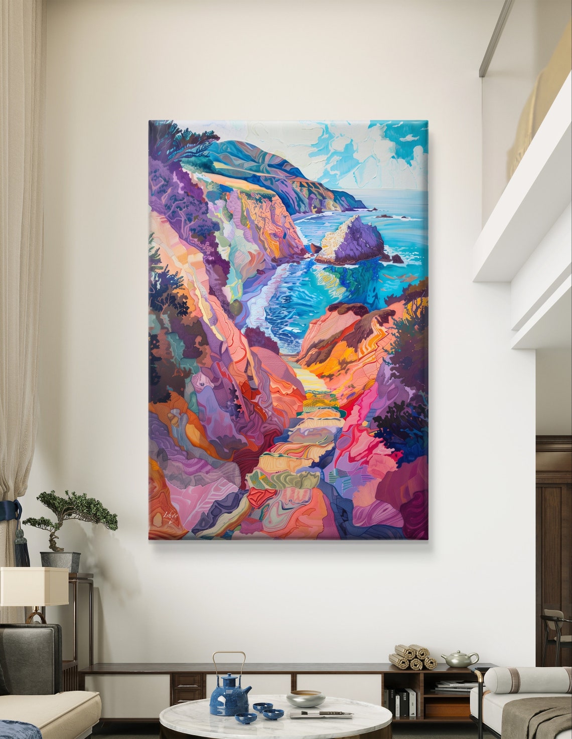 California Big Sur Coastline Cliffs and Turquoise Ocean Scenic Poster - Image 5
