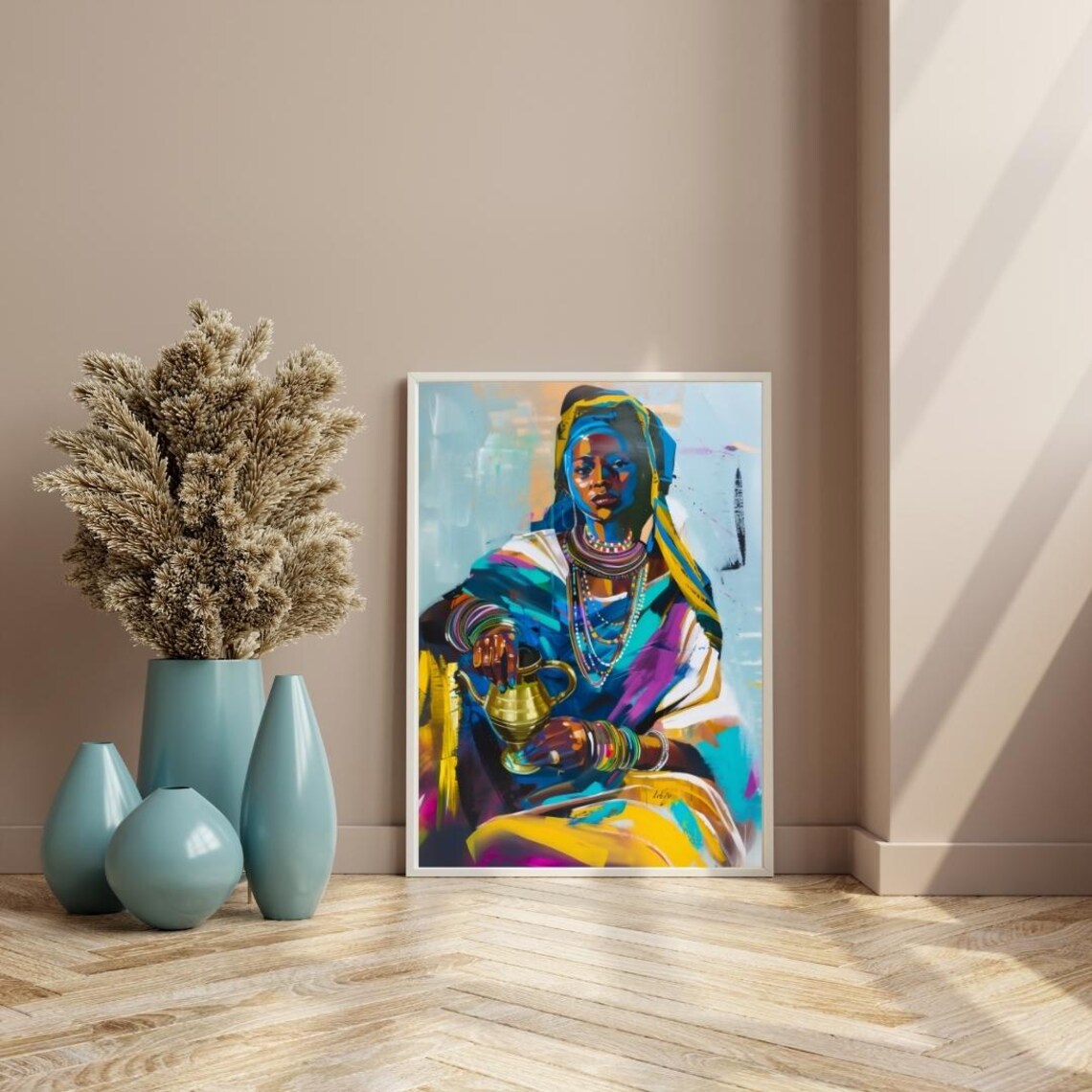 Ethiopian Woman Habesha Kemis Art Print, Vibrant Decor - Image 5
