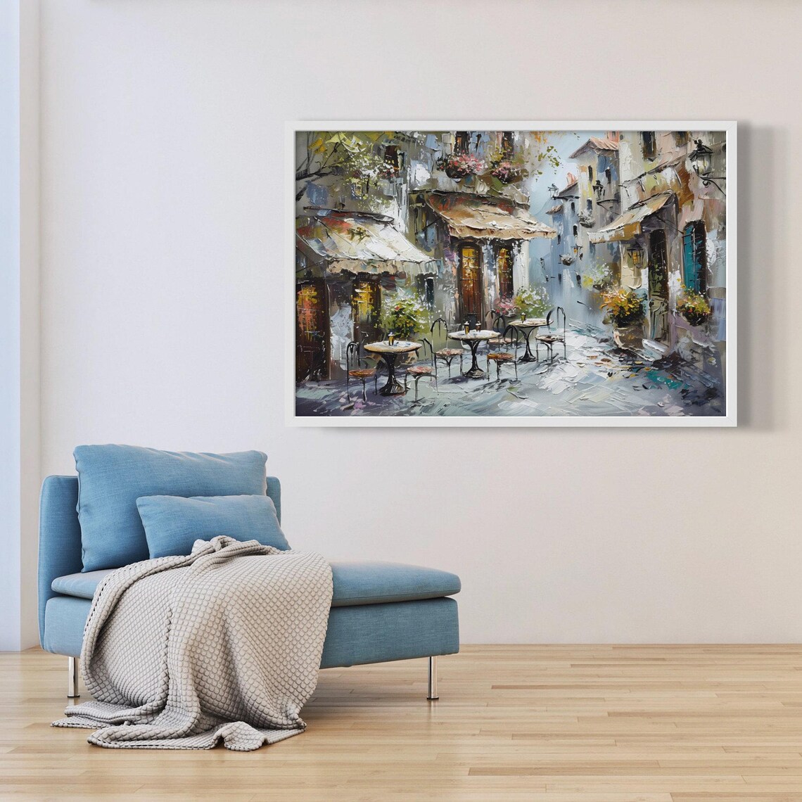 Parisian Cafe Street Alley Scene in Impressionist Style Art Poster - Image 4
