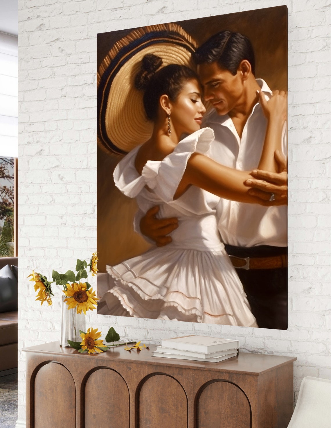 Romantic Dancing Couple in White Traditional Attire Dance Poster - Image 5