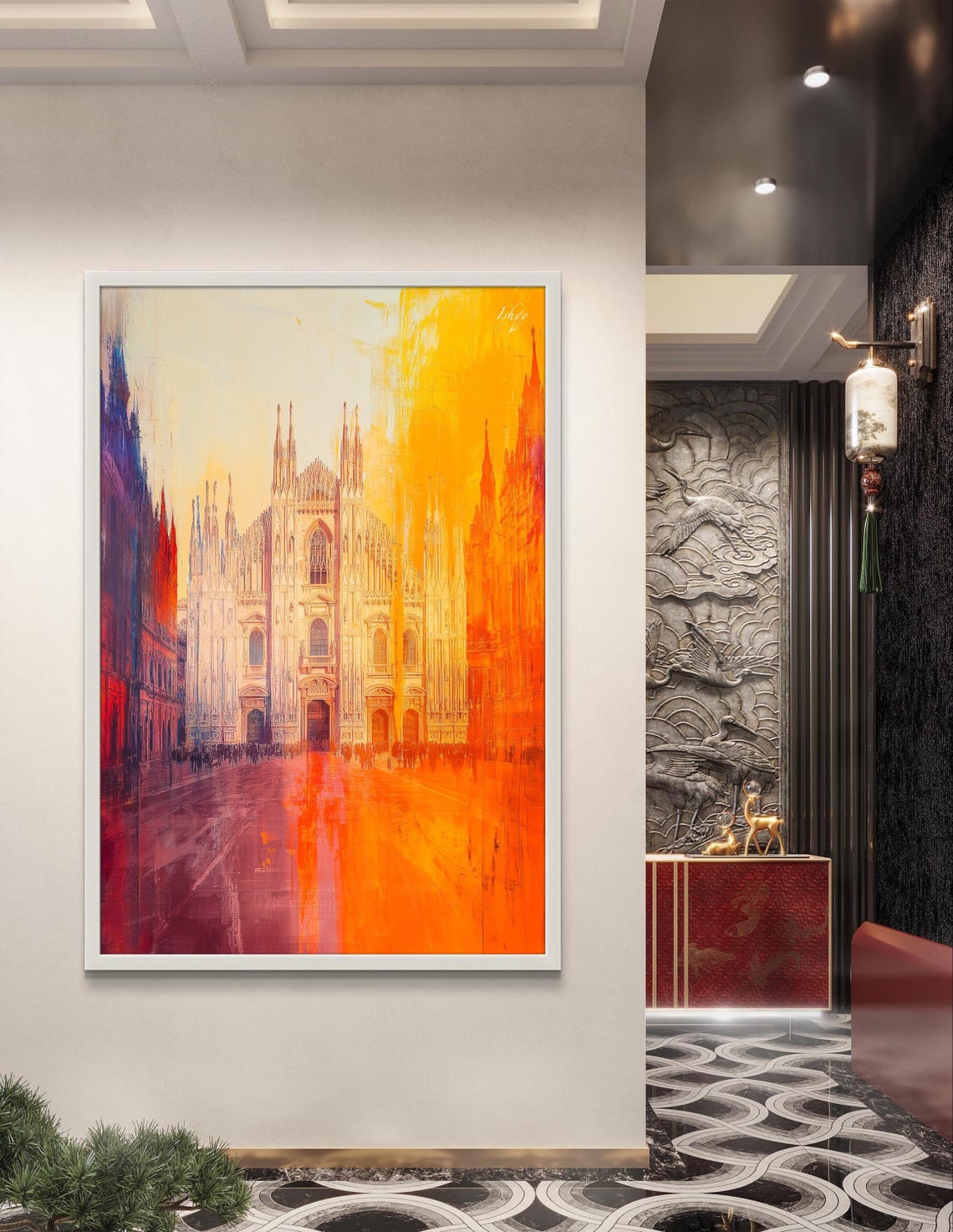 Duomo di Milano Cathedral Golden Sunset Hues Architectural Poster - Image 3
