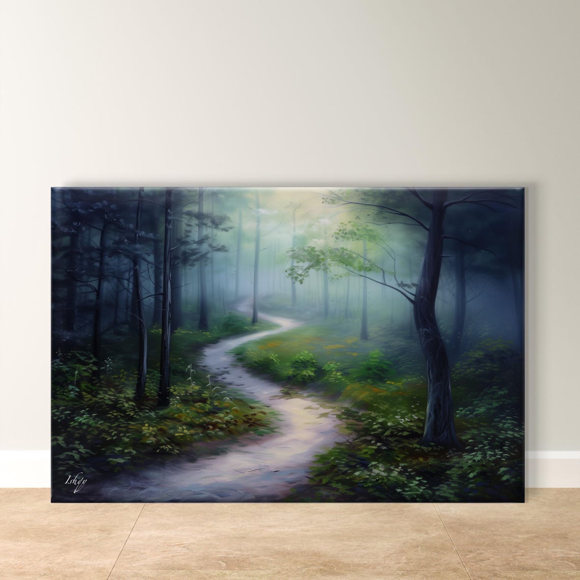 Misty Dream Forest Art Over The Bed Wall Art Framed Serene Nature Poster Dreamy Landscape Decor Unique Home Gift Idea