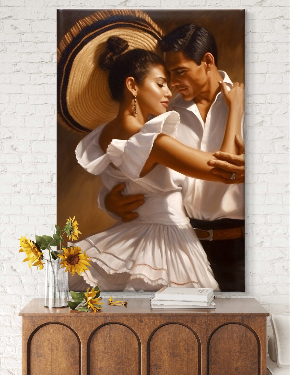 Romantic Dancing Couple in White Traditional Attire Dance Poster - Image 6