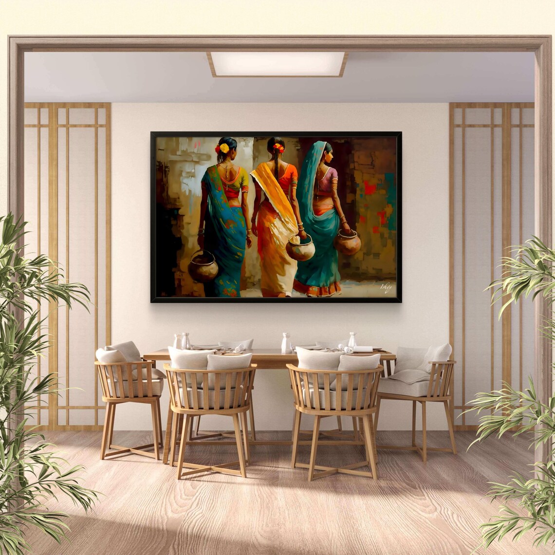 Vibrant Indian Women Traditional Art Poster Print - Image 2
