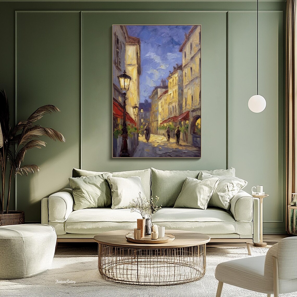 European Evening Street With Glowing Lanterns Old Town Travel Poster - Image 2
