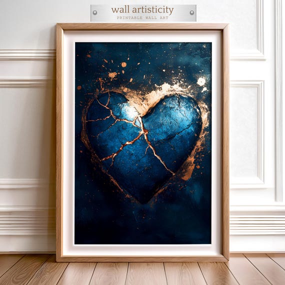 Kintsugi Heart Art Print, Wabi Sabi Inspired