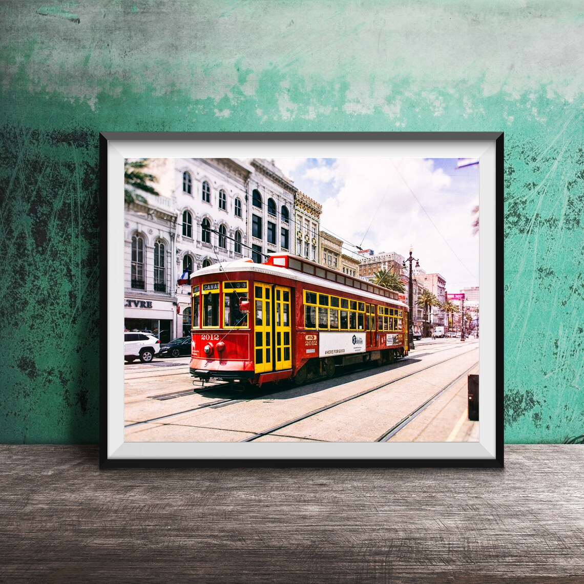 New Orleans Canal Street Red Yellow Streetcar 2012 Photo Poster