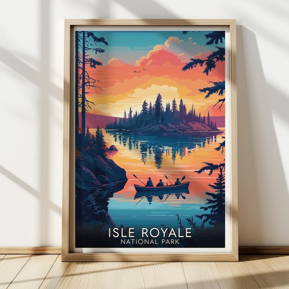 Isle Royale National Park Vintage Travel Poster