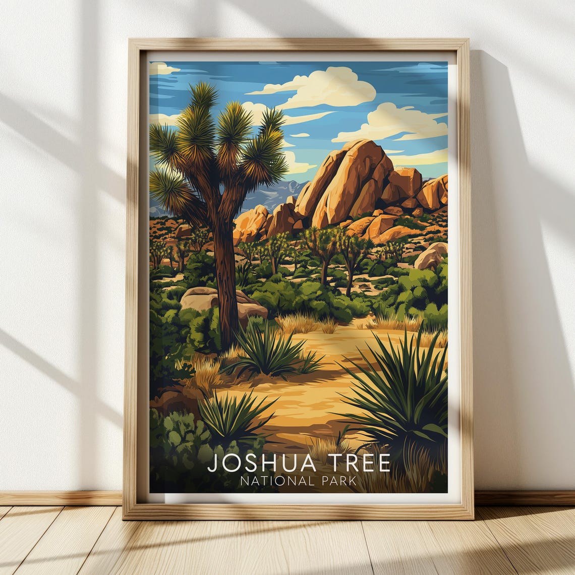 Joshua Tree National Park Desert Rocks Vintage Travel Poster