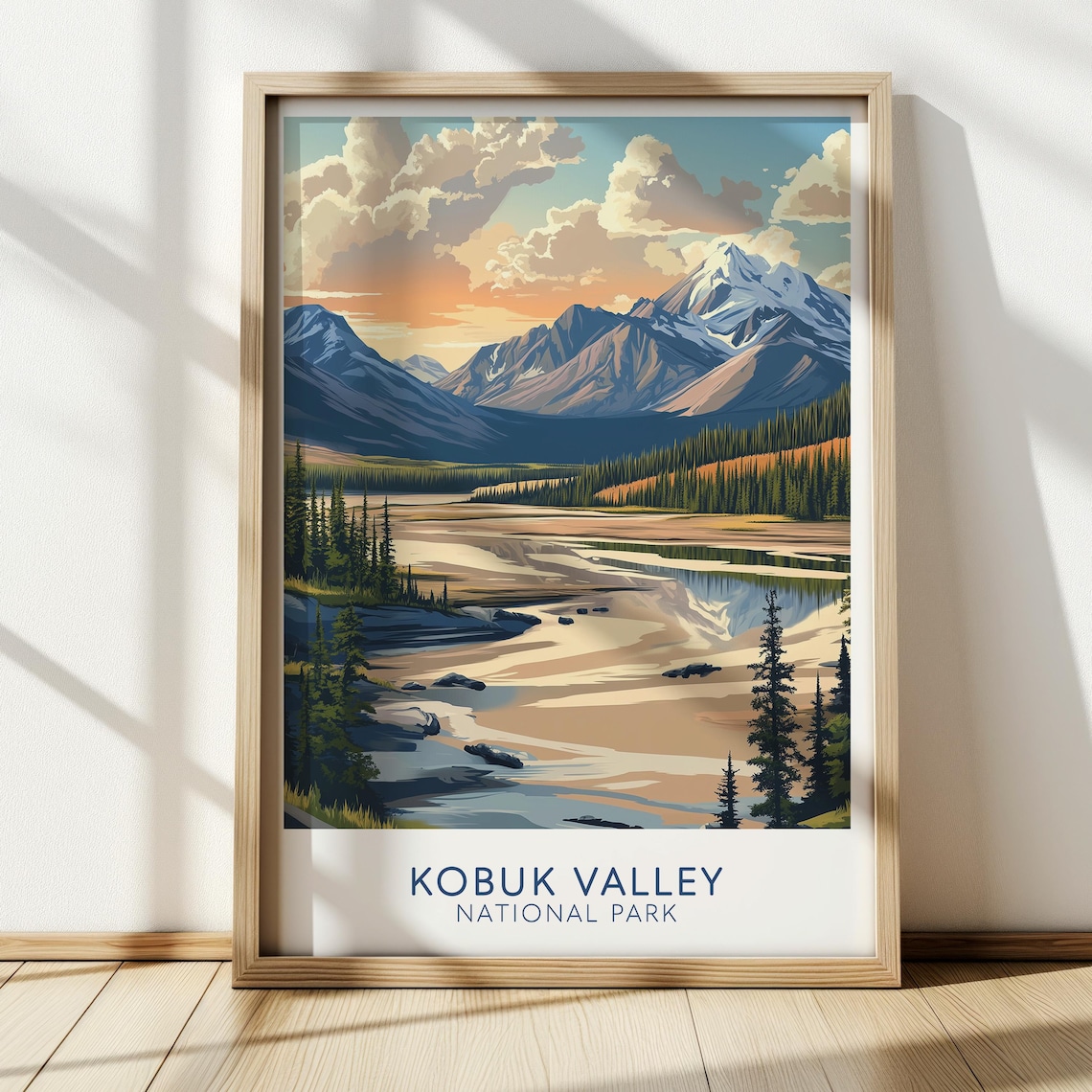 Kobuk Valley National Park River Tundra Mountains Vintage Travel Poster