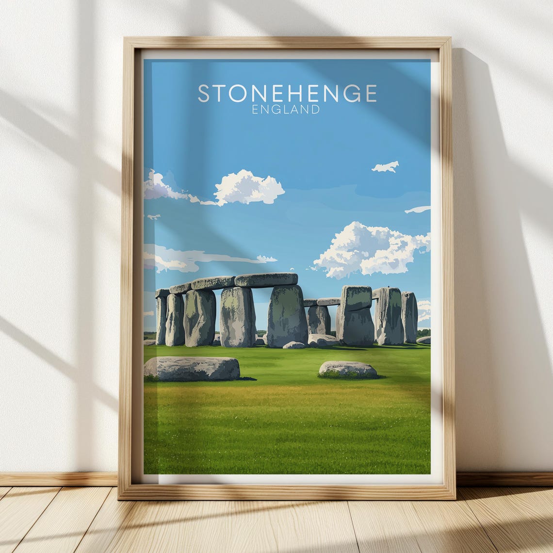 Stonehenge England Retro Travel Poster
