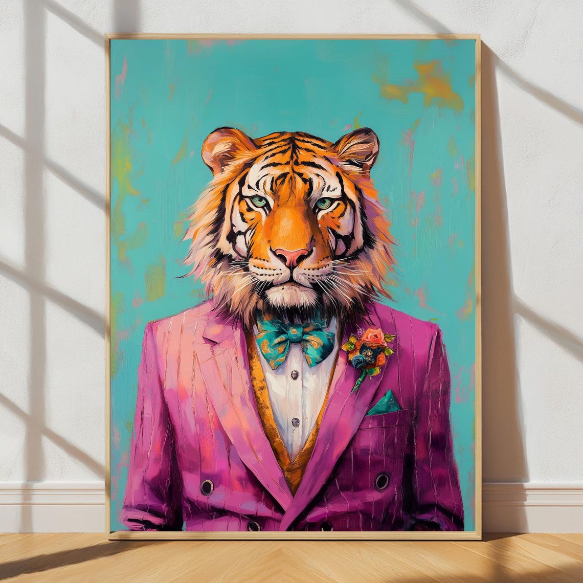 Dapper Tiger Maximalist Pink Art Print