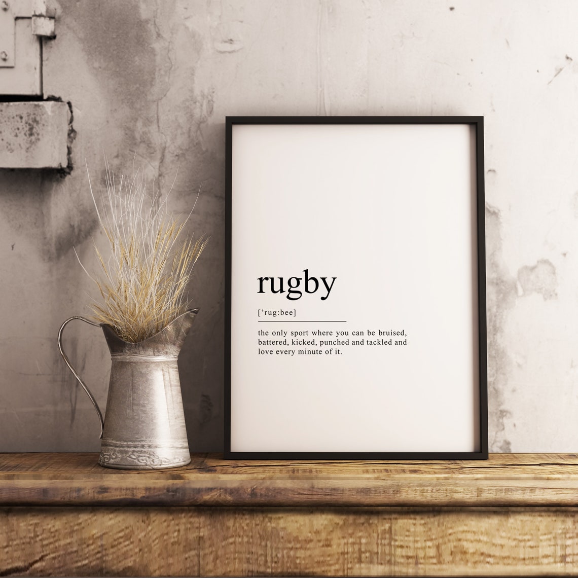 Rugby Funny Dictionary Definition Sports Typography Poster Gift - Image 2