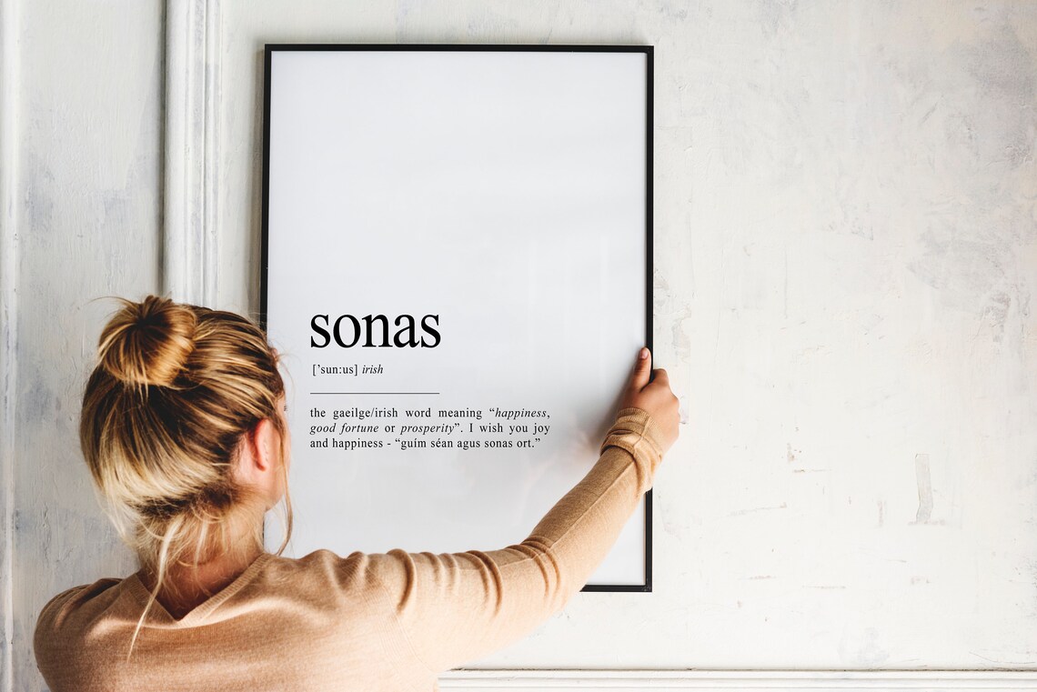 Sonas Happiness Irish Quote Art Print, Ireland - Image 2