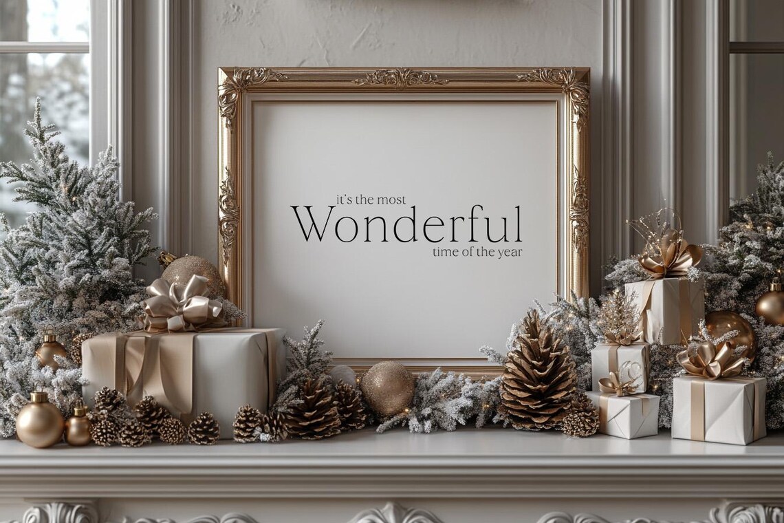 Most Wonderful Time Of The Year Minimalist Holiday Quote Poster - Image 2