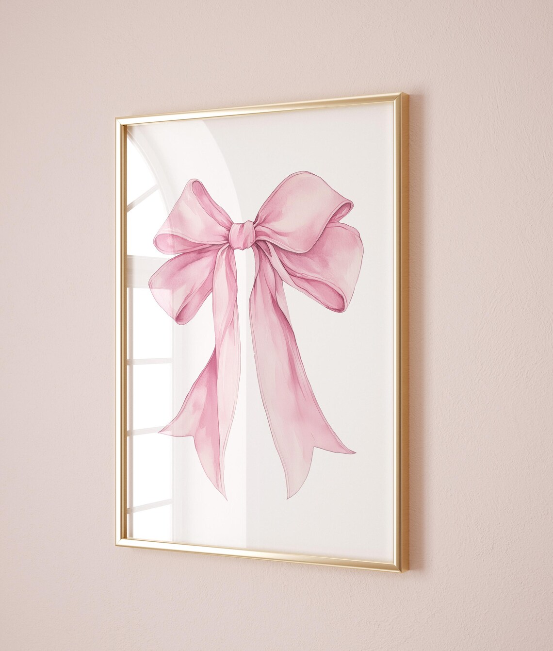 Pink Bow Wall Art Print, Grandmillennial Coquette