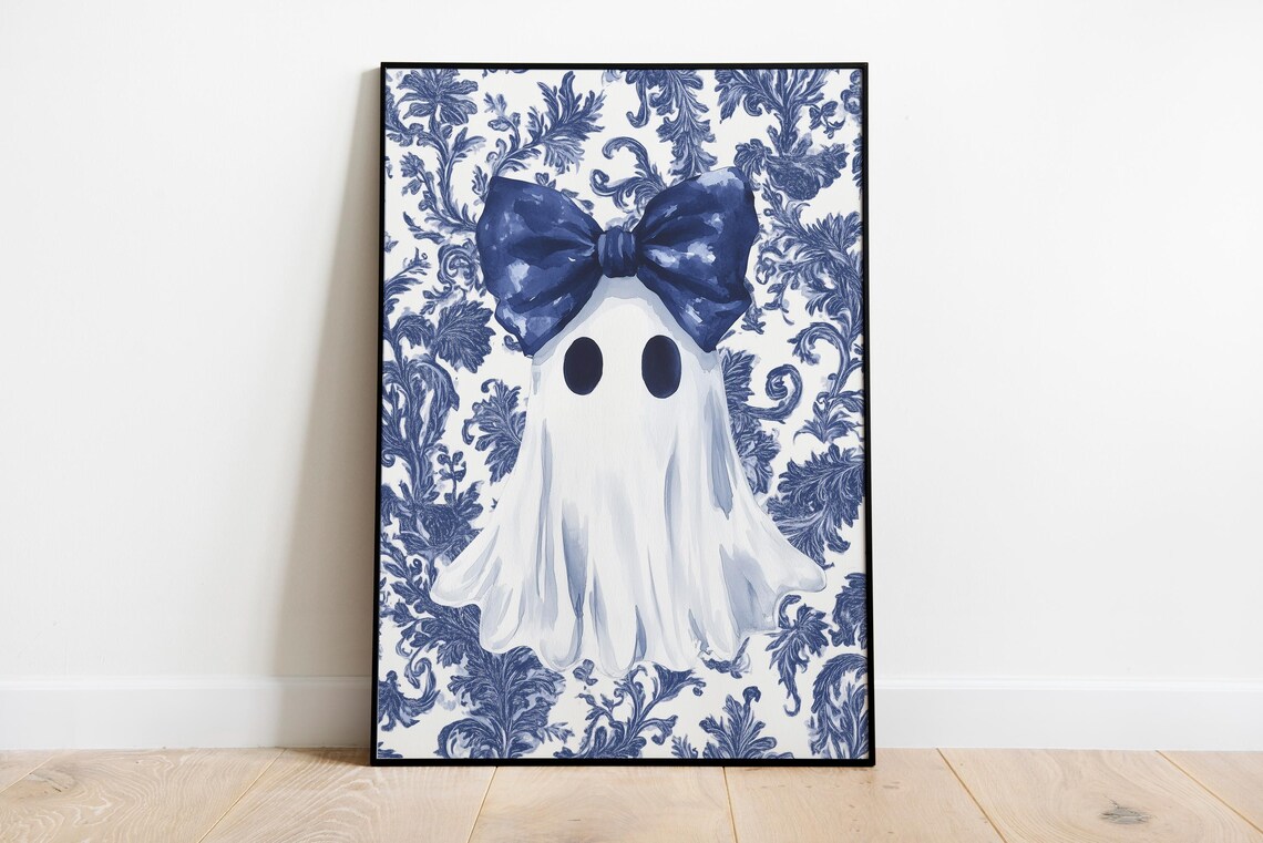 Ghost Halloween Chinoiserie Coquette Art Print