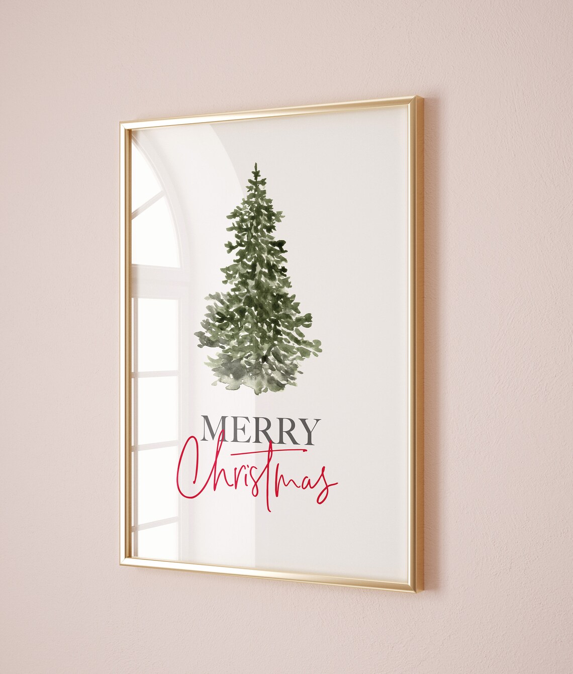 Merry Christmas Sign Holiday Christmas Tree Poster - Image 2