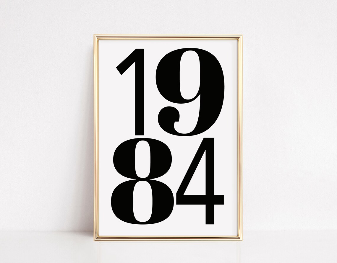 1984 Retro Vintage Poster Print, Bedroom Decor