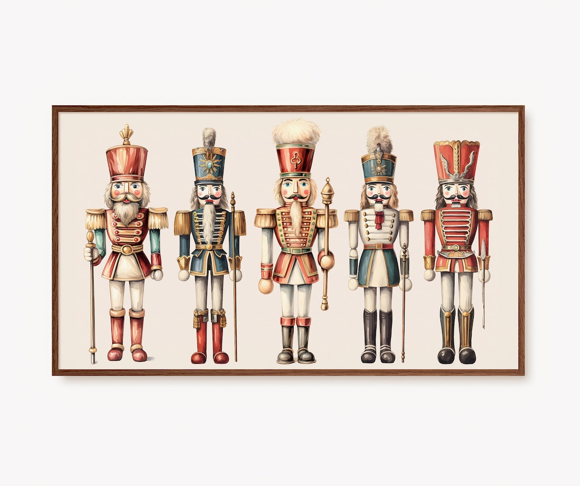Christmas Nutcracker TV Art, Holiday Decor Print