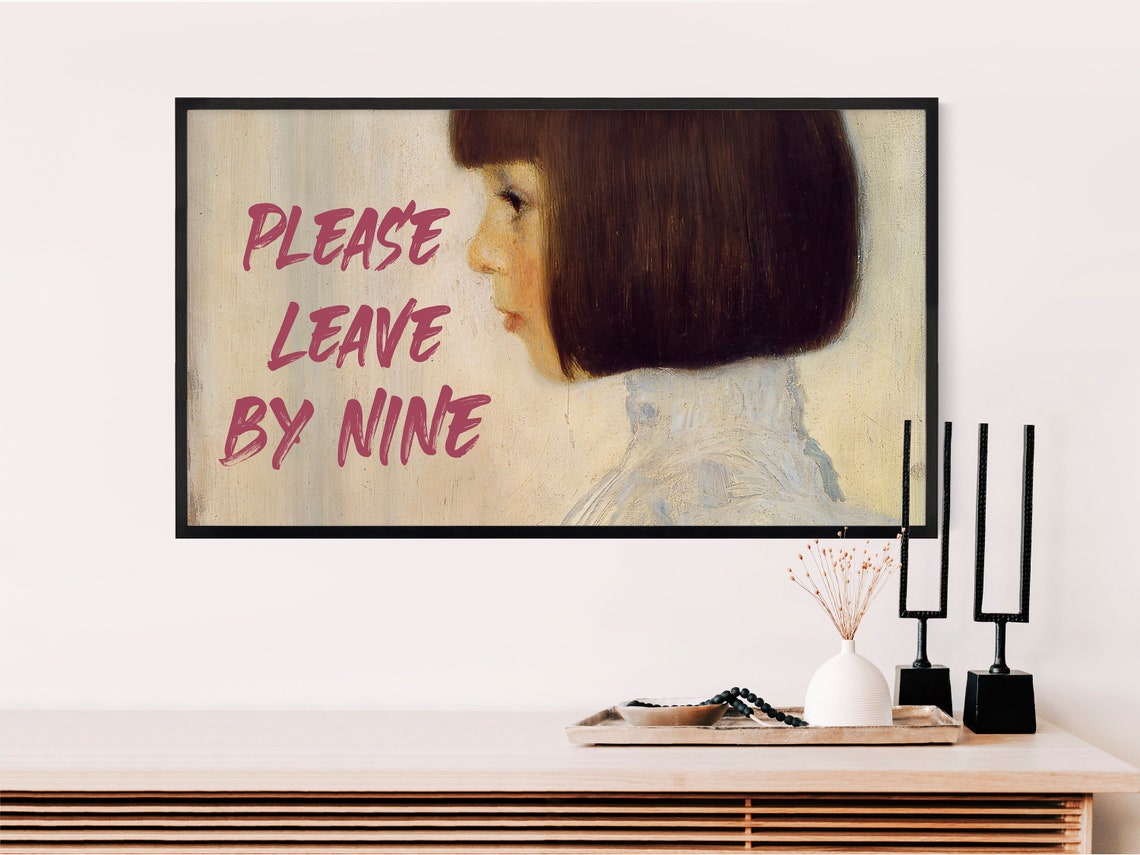 Funny Please Leave By Nine Altered Classic Vintage Portrait Poster - Image 2