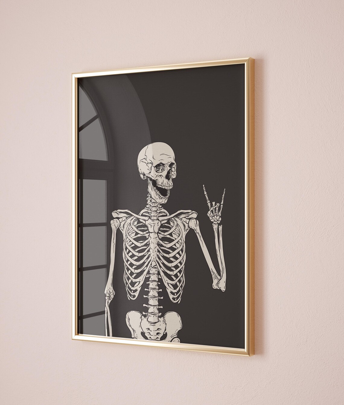 Skeleton Print, Funny Halloween Wall Art Poster