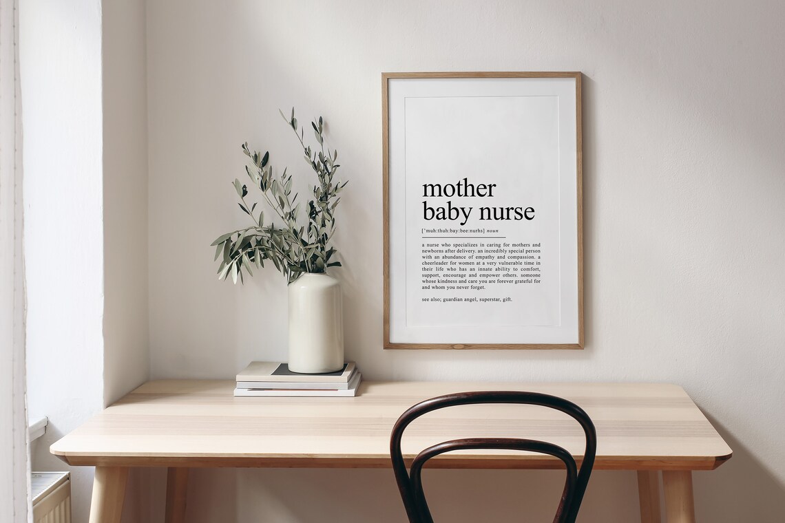 Mother Baby Nurse Definition Art Print, RN Gift - Image 2