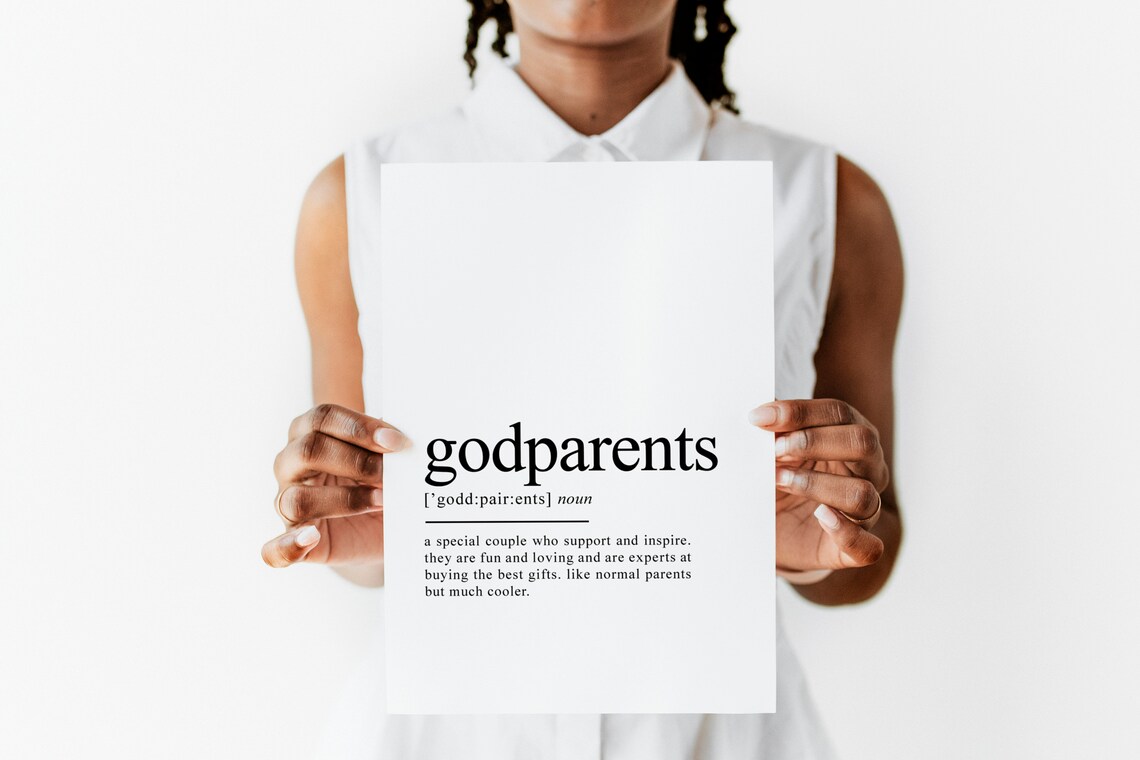 Godparents Definition Typography Art Print - Image 2