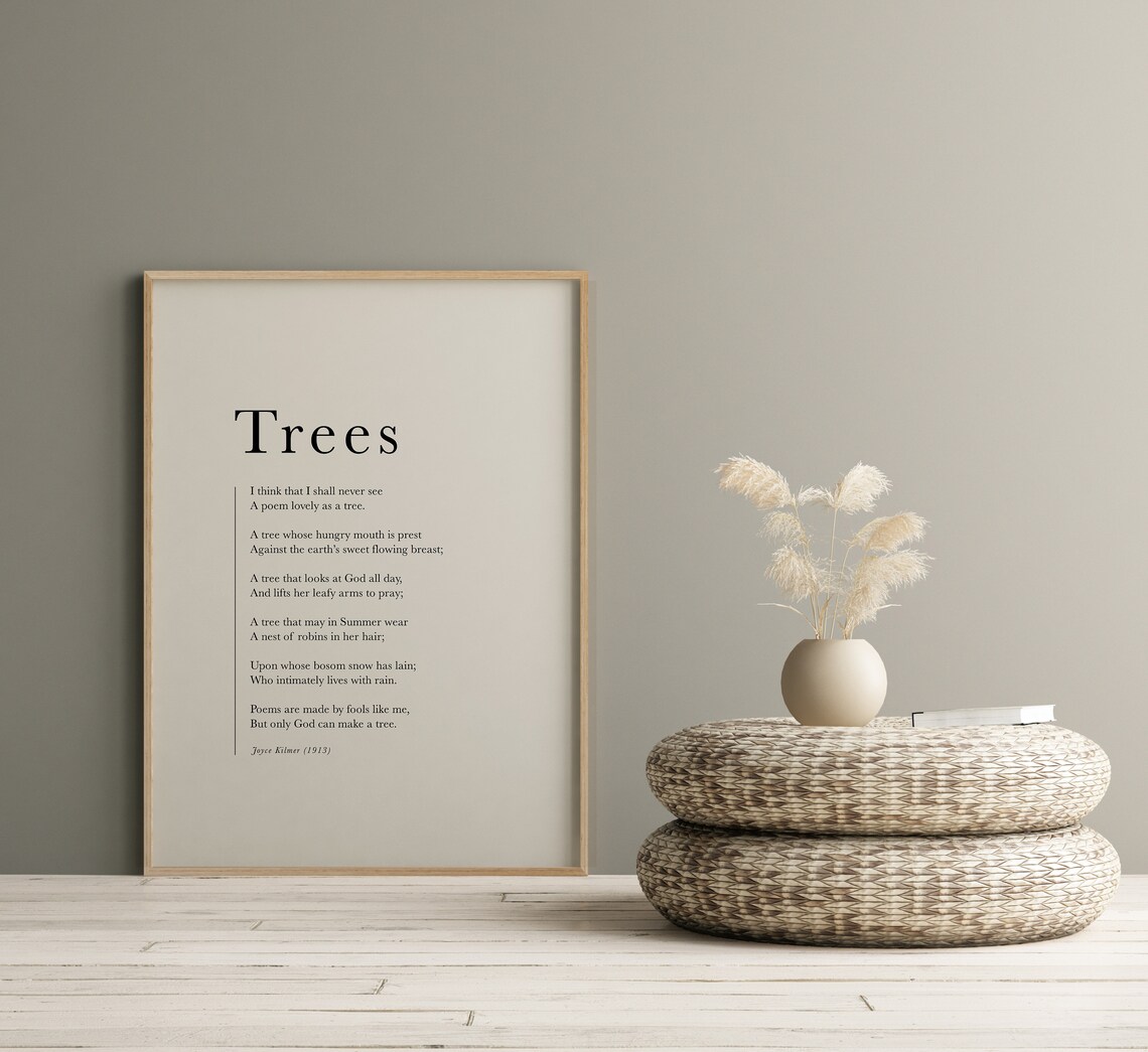 Joyce Kilmer Trees Poem Literary Art Print - Image 2