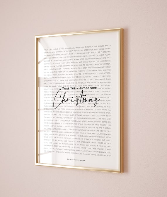 Twas The Night Before Christmas Quote Art Print