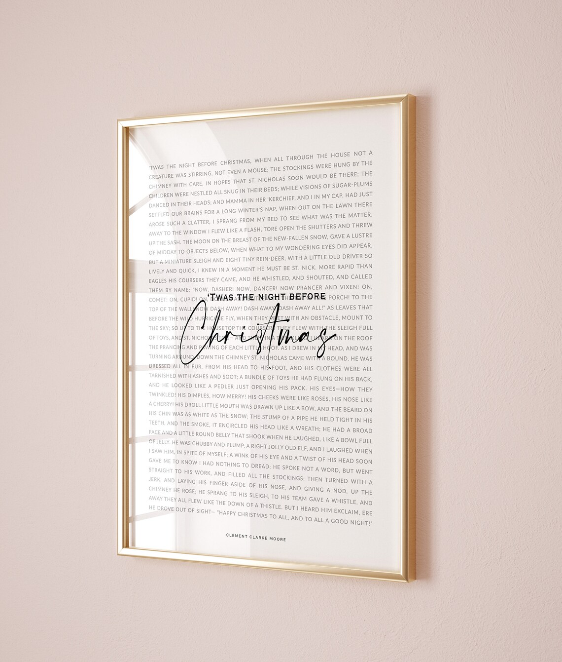 Twas The Night Before Christmas Quote Art Print