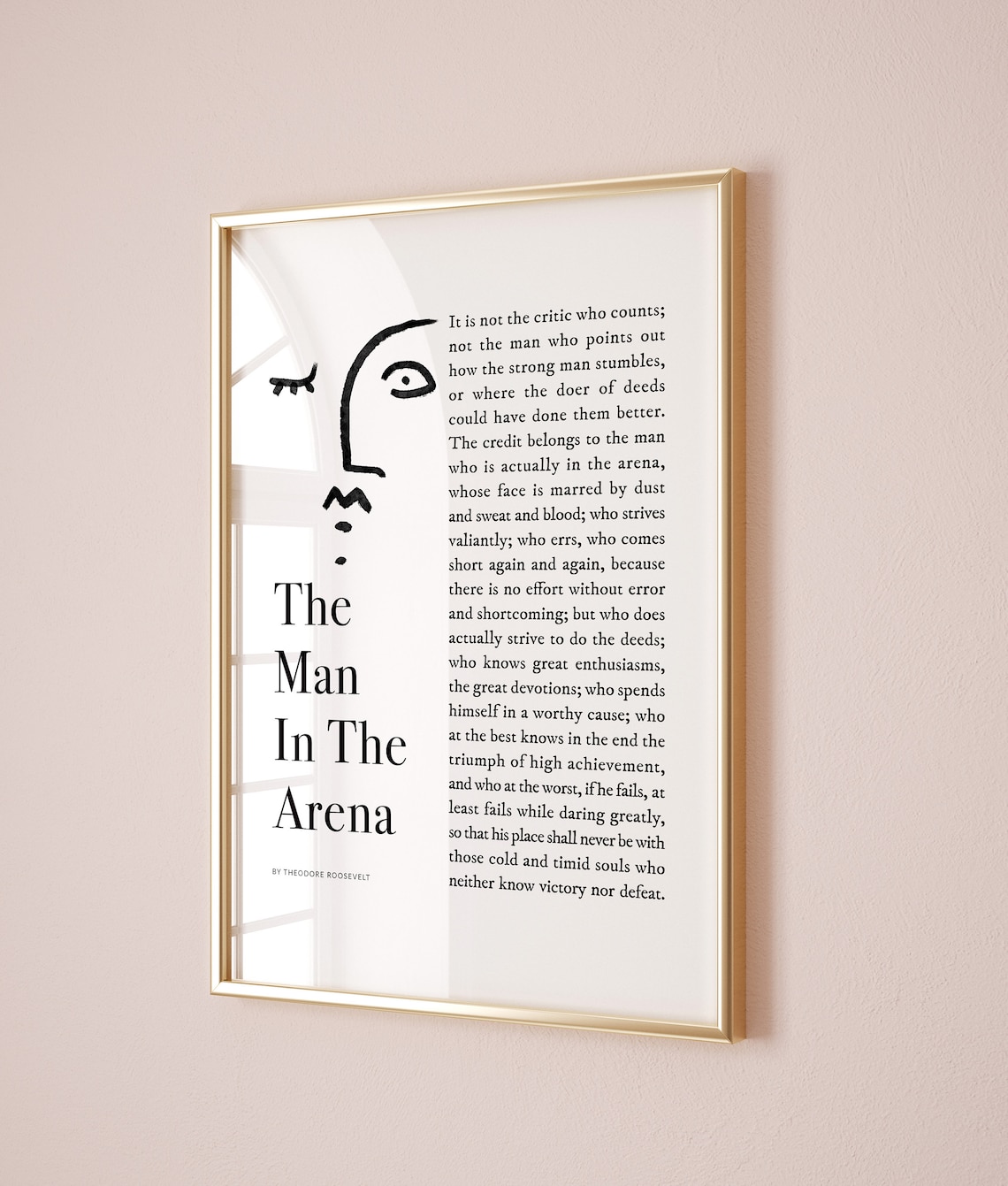 Man In The Arena Quote, Inspirational Wall Art Print - Image 2