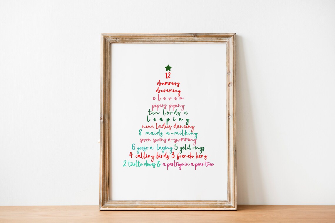 Christmas Tree, Twelve Days Of Christmas Art Print - Image 2