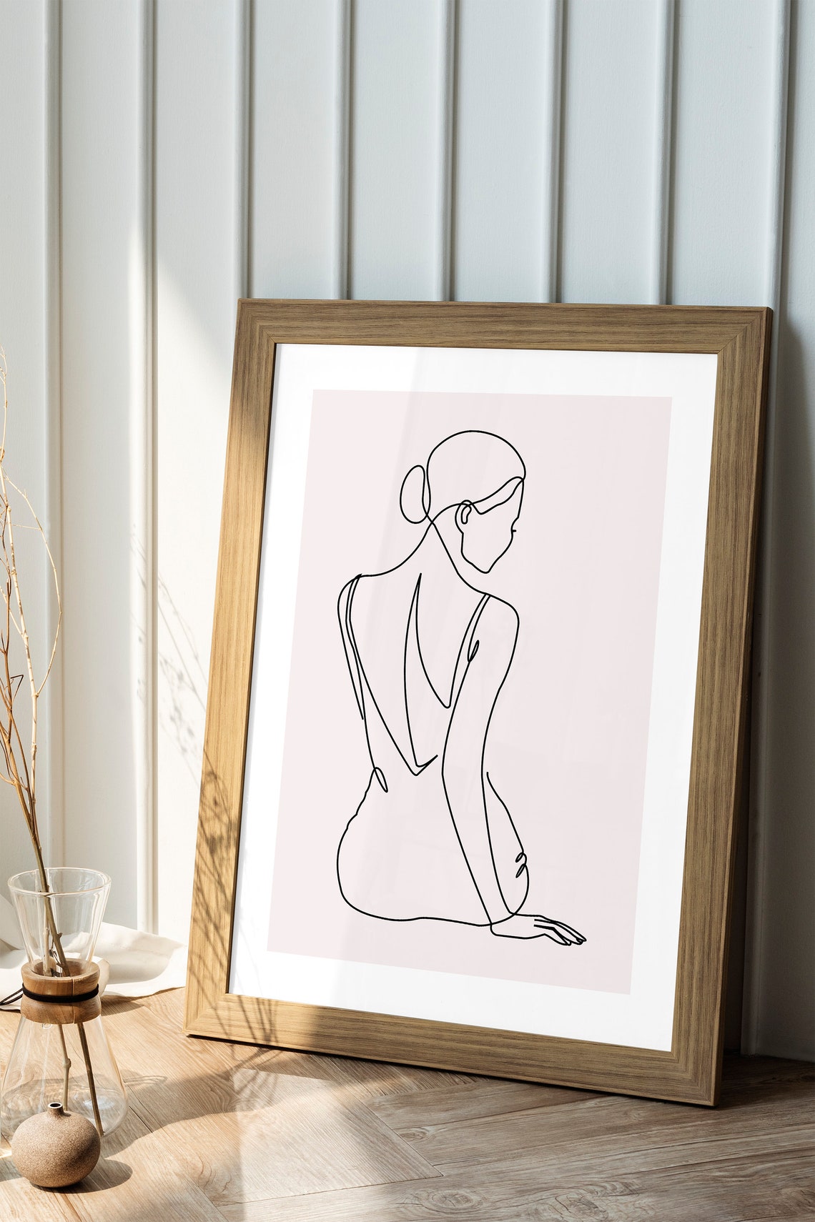Minimalist Woman One Line Drawing Female Silhouette Wall Art - Image 2