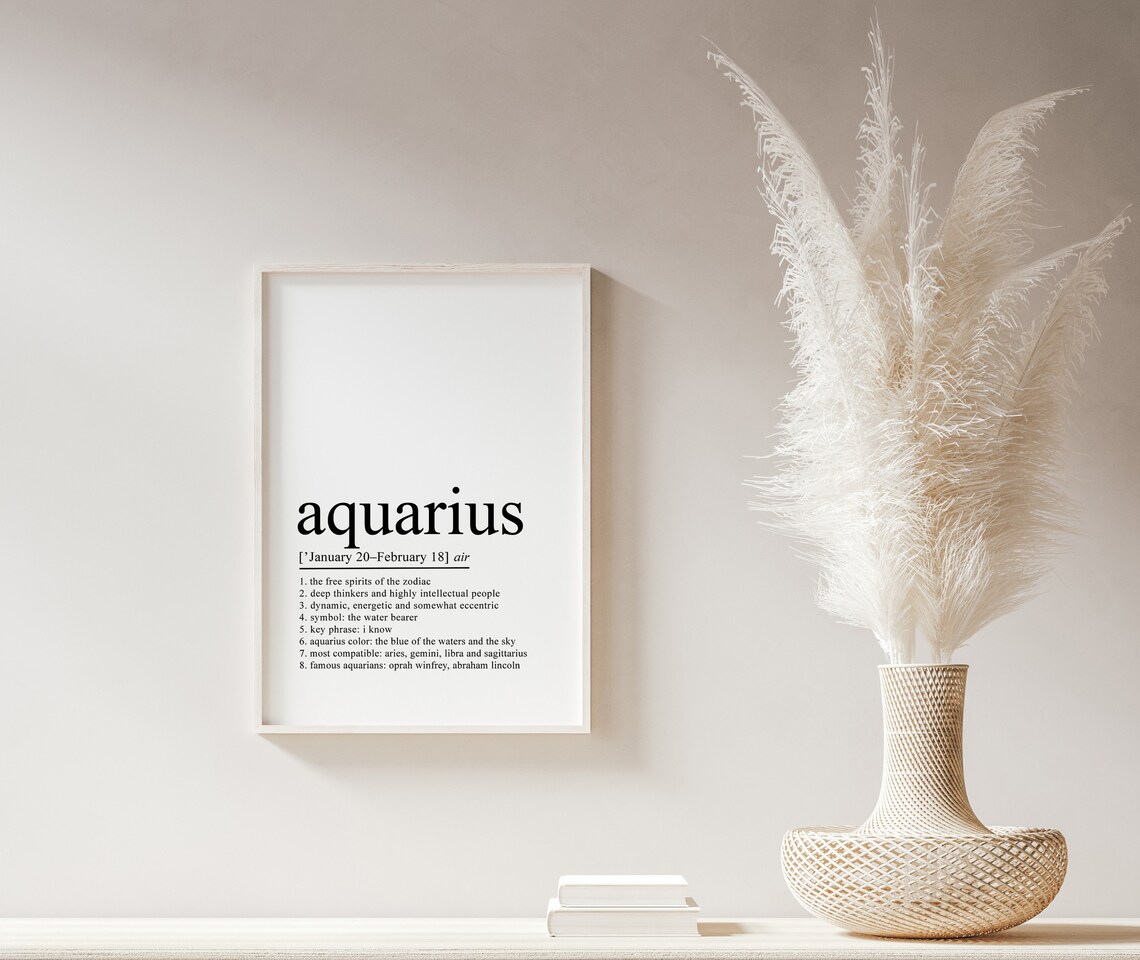 Aquarius Definition Print, Zodiac Sign Art Print - Image 2