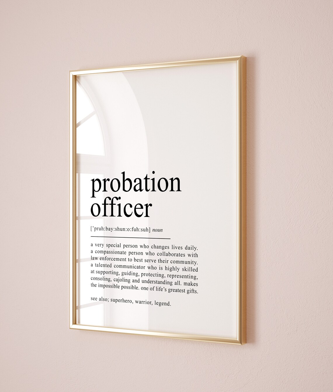 Probation Officer Definition Art Print, Social Work Gift - Image 2