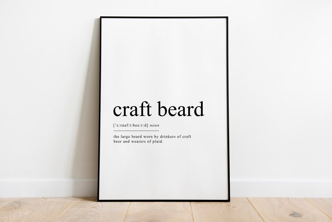 Funny Craft Beard Definition Quote Gift For Him Wall Decor Poster - Image 2